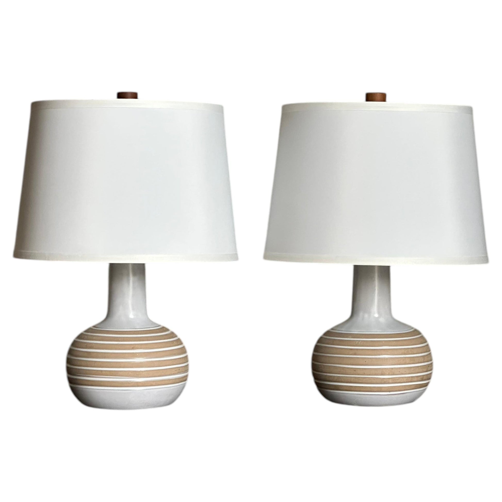 Frisman Vintage 1960’s Jane and Gordon Martz Ceramic Table Lamps - A Pair