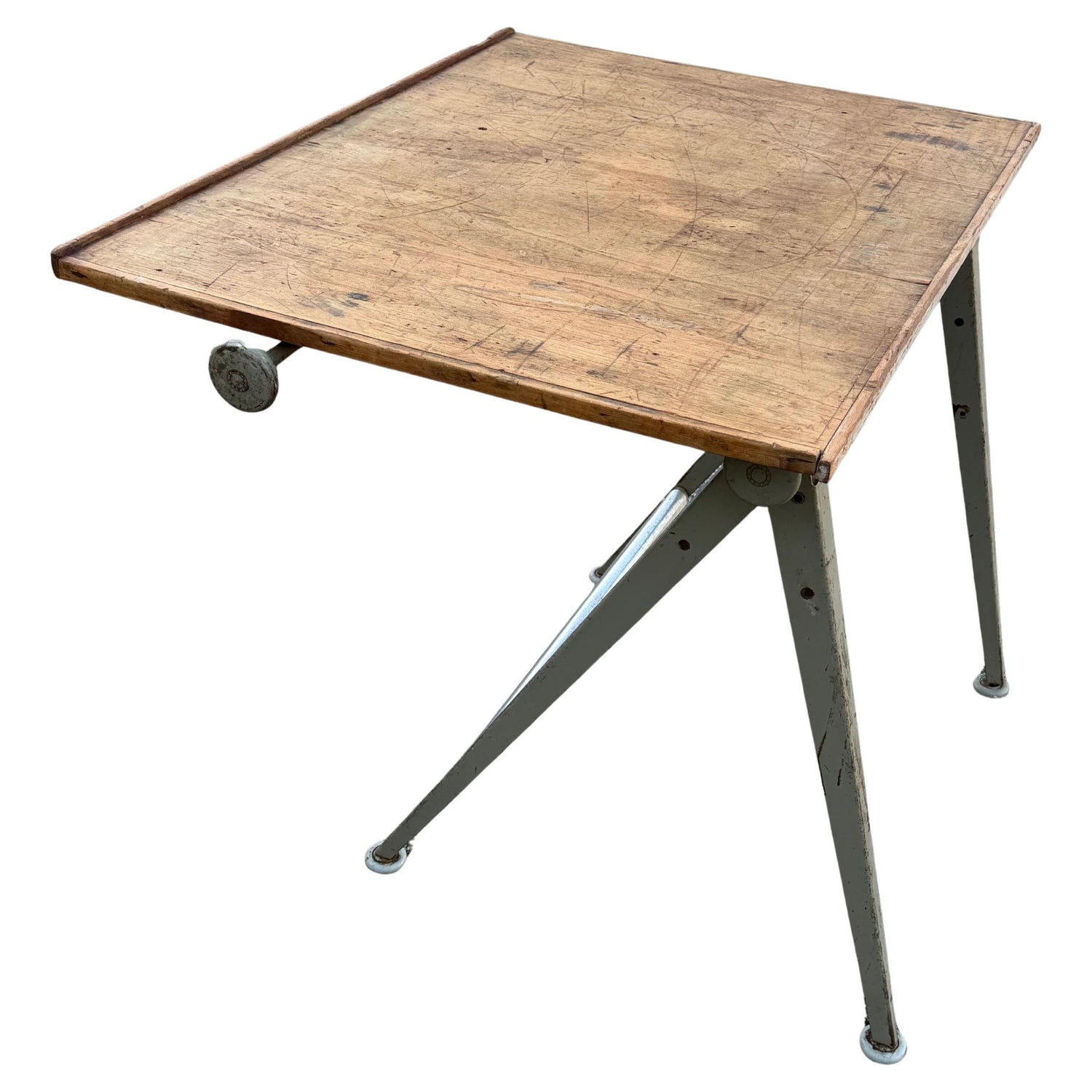 Frisman Vintage Original 1950s Wim Rietveld Friso Kramer Articulating Drafting Table Desk Patina
