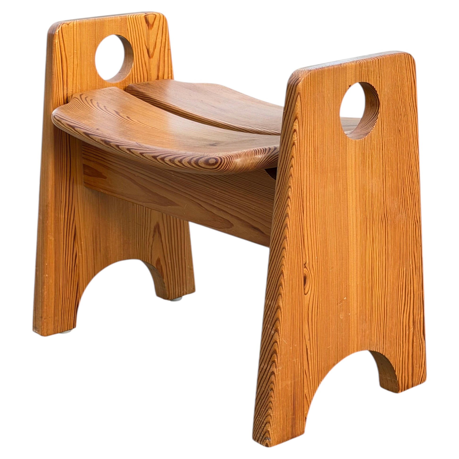 Frisman Vintage Gilbert Marklund Pine Stool Sweden ca' 1970's