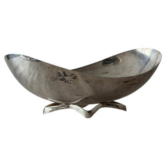 Biomorphic Silverplate Bowl By Wilcox International Silver Co, 1960's Unusual