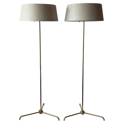 Frisman Vintage A Pair Of Brass Floor Lamps By T.H.Robsjohn-Gibbings Hansen Ca' 1950's