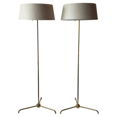 A Pair Of Brass Floor Lamps By T.H.Robsjohn-Gibbings Hansen Ca' 1950's