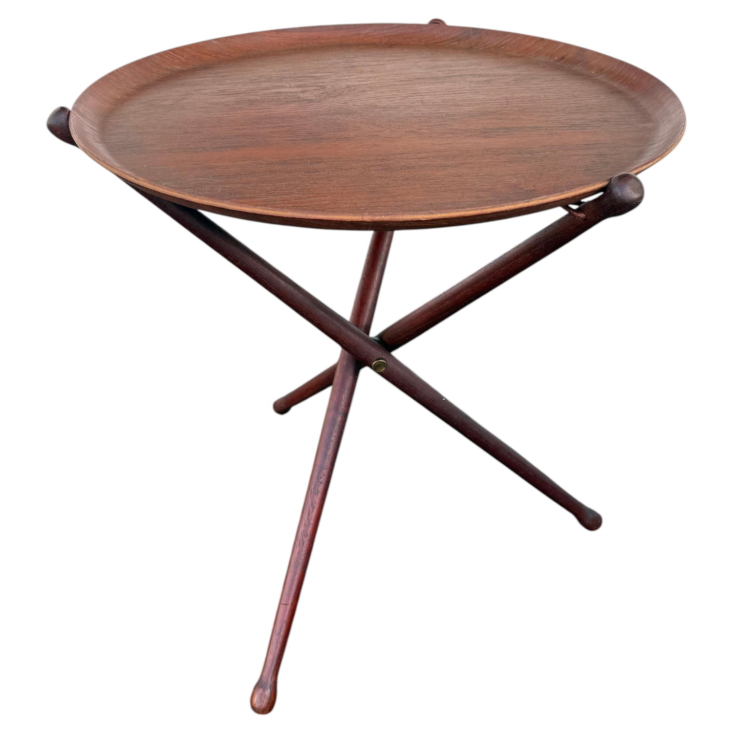 Frisman Vintage Vintage Nils Trautner Teak Folding Table Swedish Campaign Style MCM