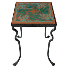 Unusual Iron Table By Kreissle Forge ca' 1940's Ceramic Top
