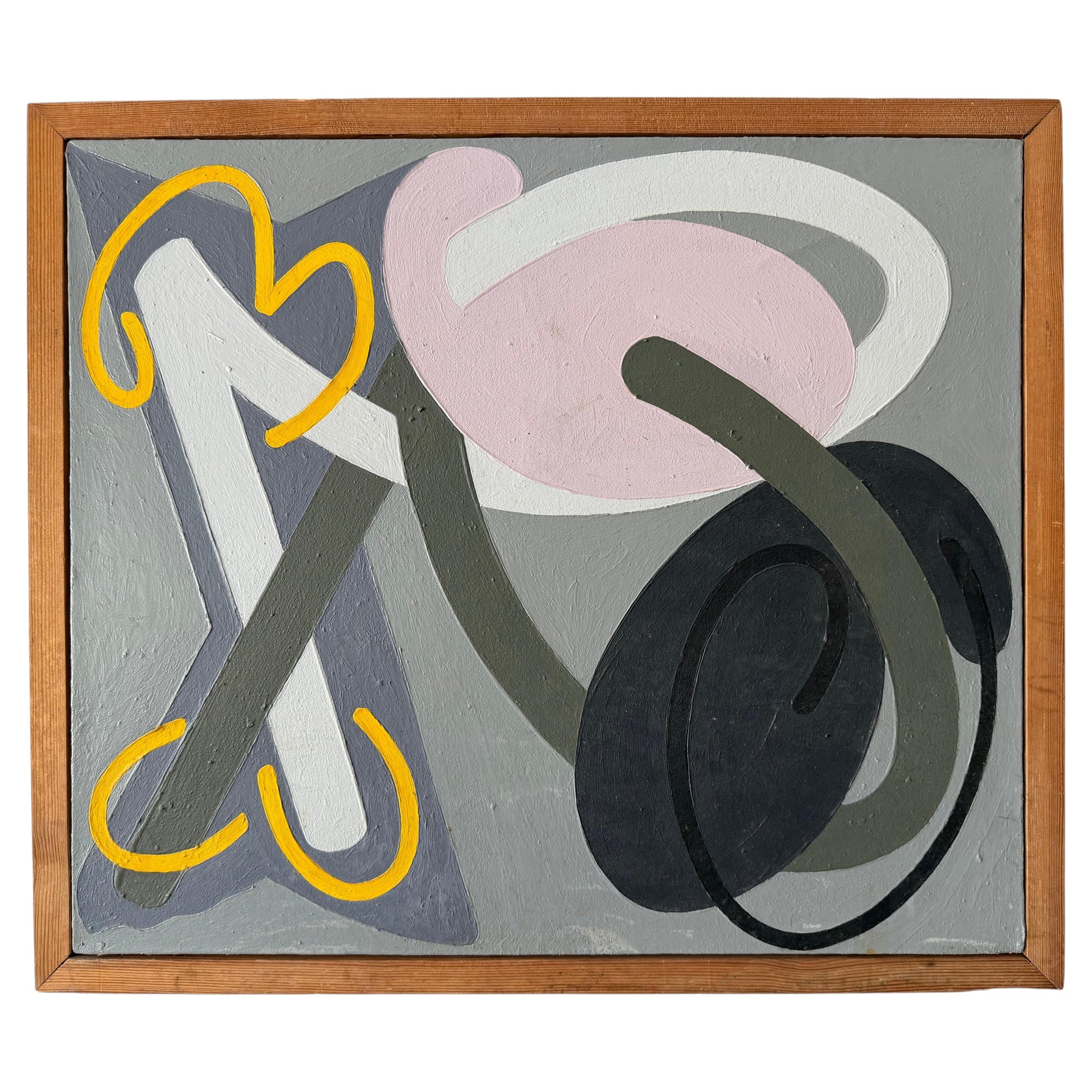 Frisman Vintage Vanessa Jackson Abstract Oil On Canvas Painting ca' 1983