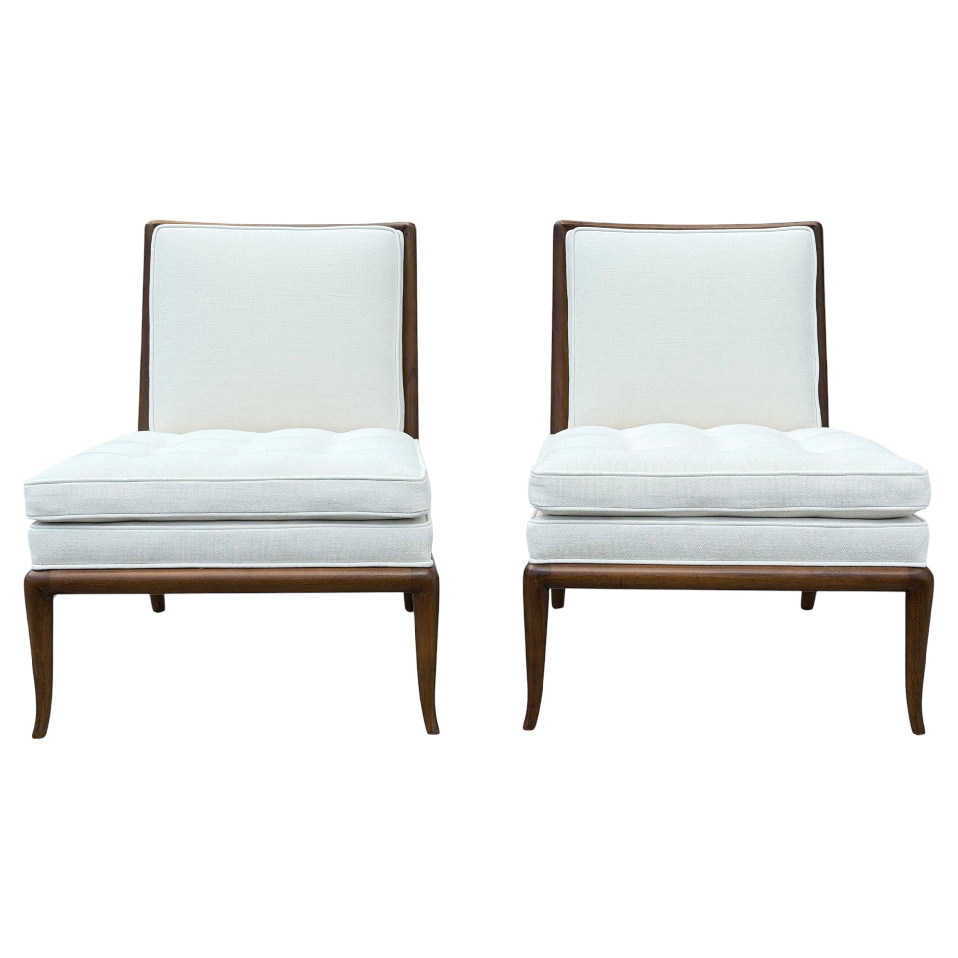 Frisman Vintage A Classic Pair of Original T.H. Robsjohn-Gibbings Slipper Chairs for Widdicomb