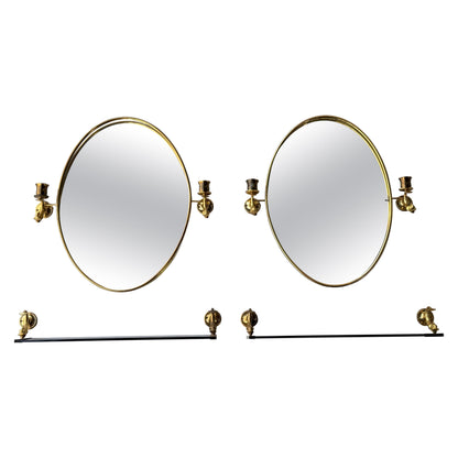 Frisman Vintage A Pair Of French Lighted Mirrors With Dolphin Design Elegant 1960's Whimsical