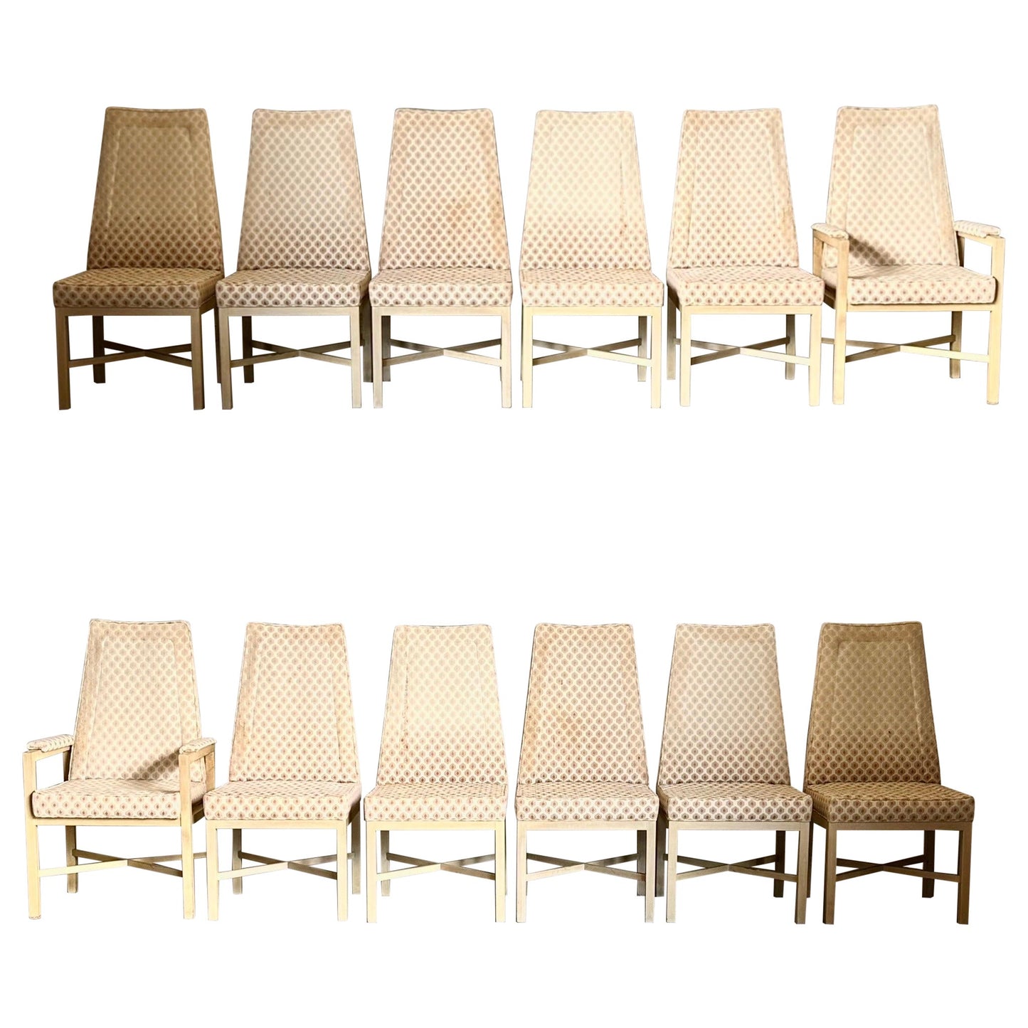 Set of 12 Dunbar Dining Chairs Designed by Roger Sprunger