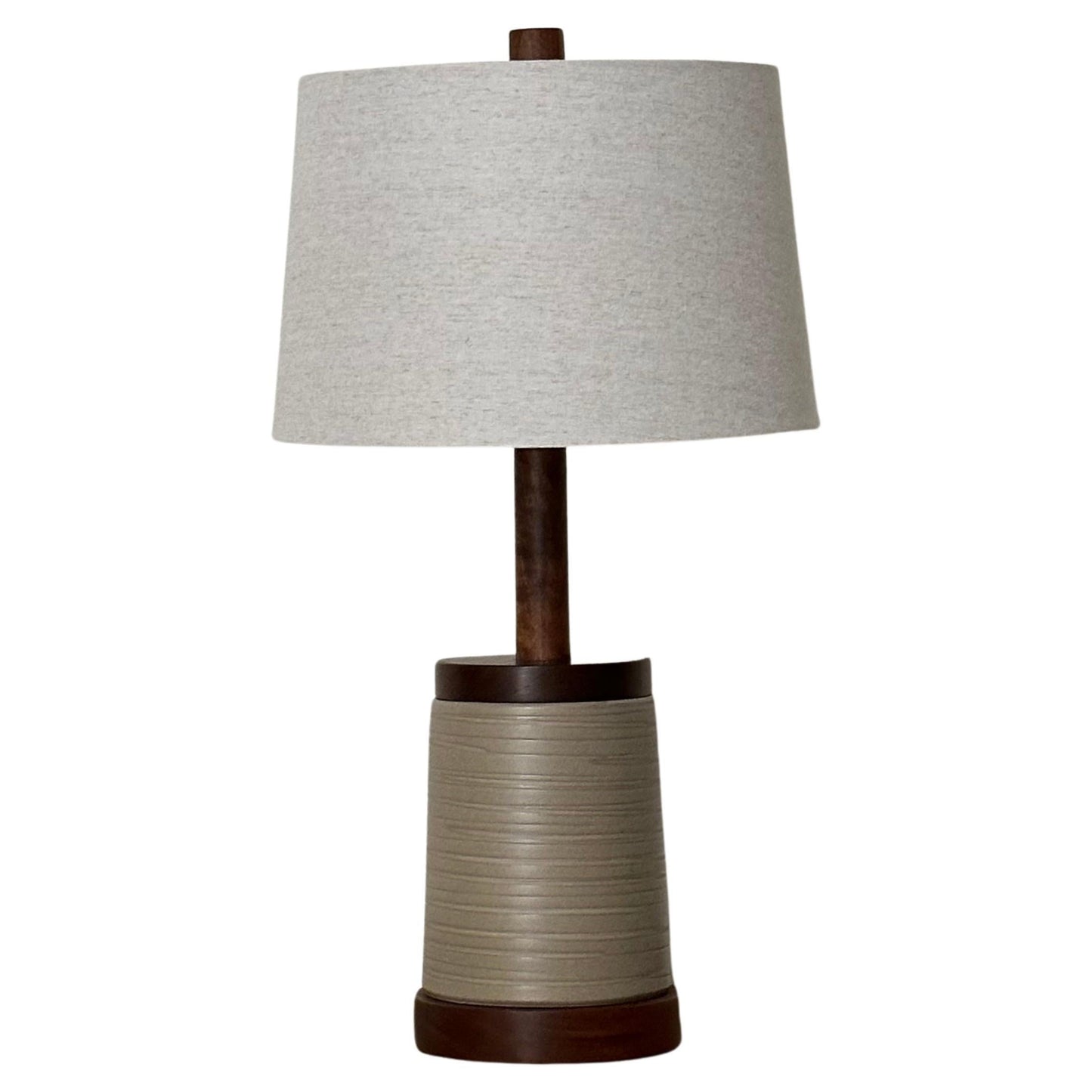 Jane and Gordon Martz Ceramic and Walnut Table Lamp