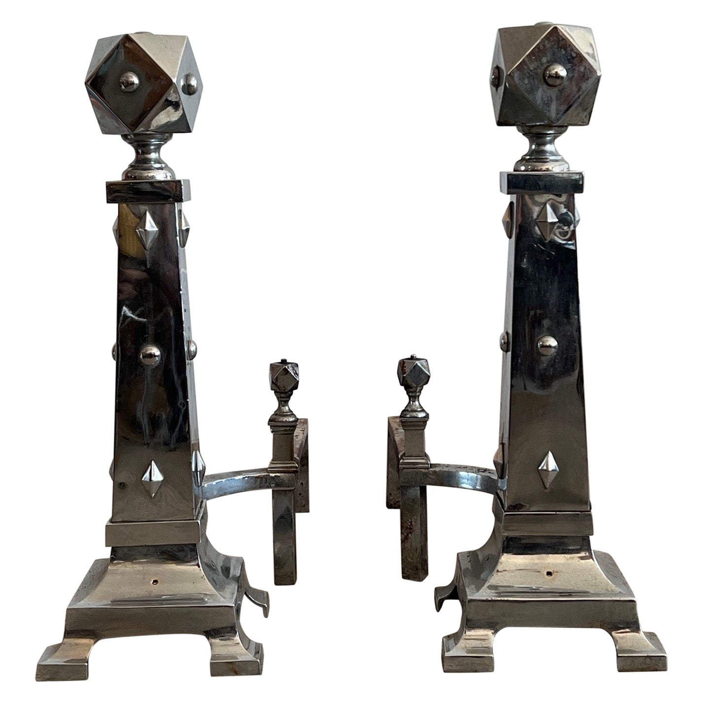 Pair of Unusual Andirons 1970's