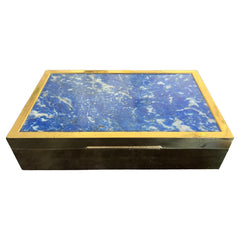 Unusual Italian Box in Brass and Lapis Lazuli