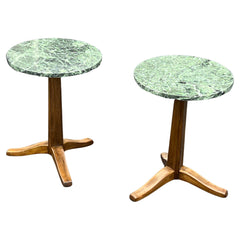 A Pair Dunbar Gueridons With Green Marble Tops