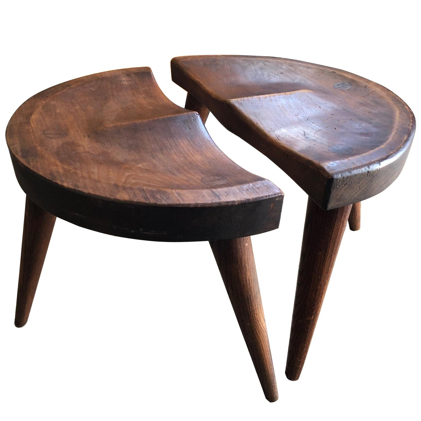 Pair of Low Stools by Arthur Cunningham New Hampshire Craftsman
