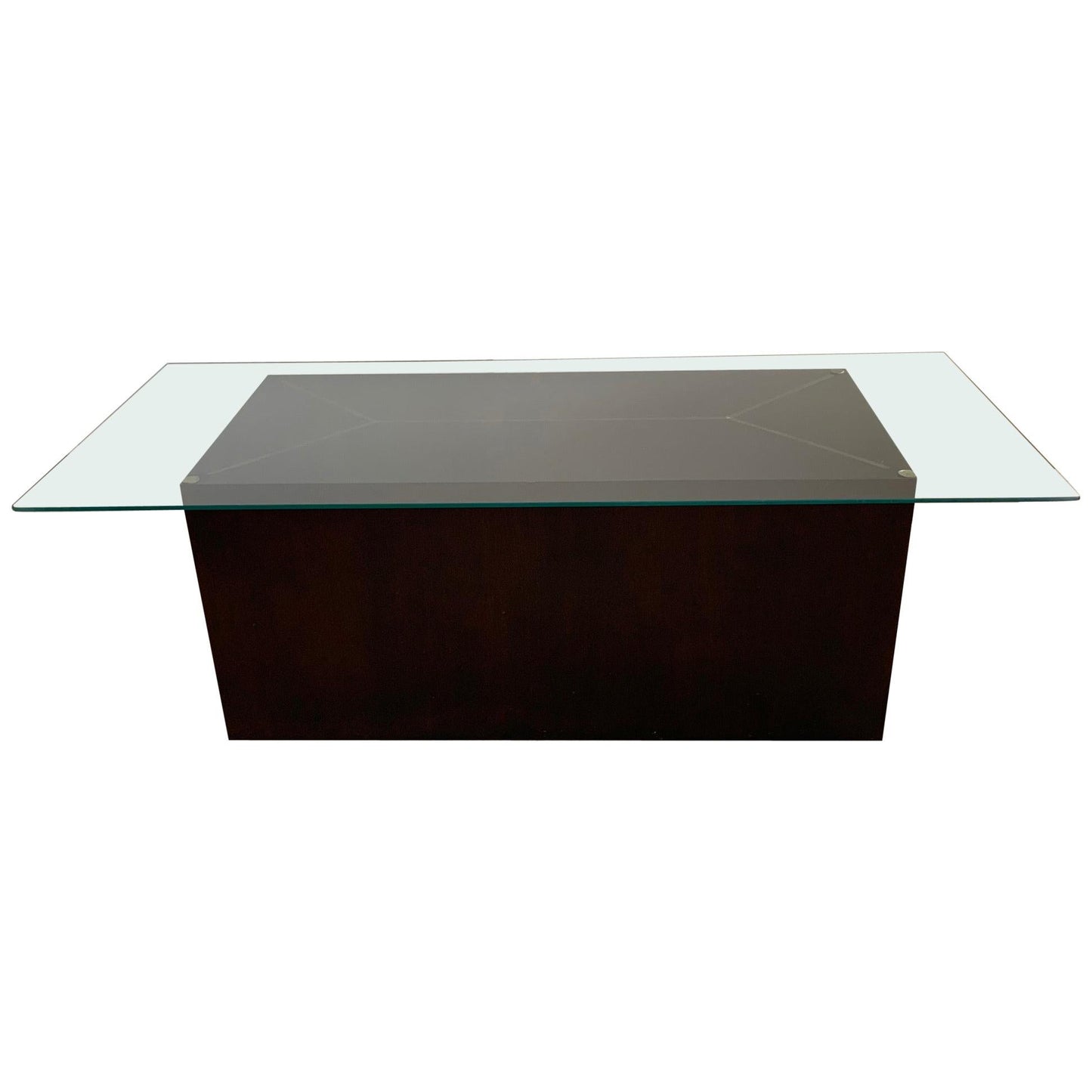 Custom Cube Table by Dunbar with Brass Inlay