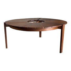 Studiocraft Round Petal Dining Table in Walnut and Maple, Charles Faucher 1975