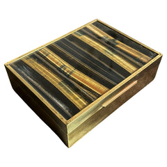 Italian Box In Brass And Tiger's Eye