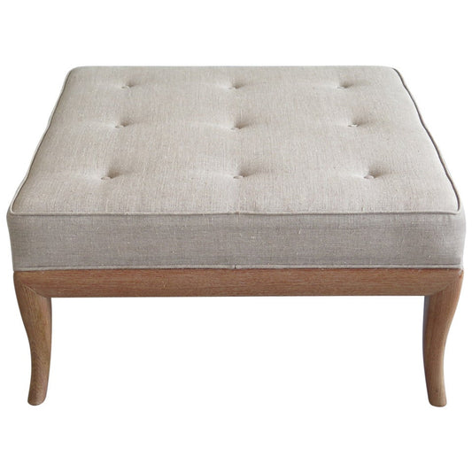 Elegant Large Ottoman with Cerused Finish