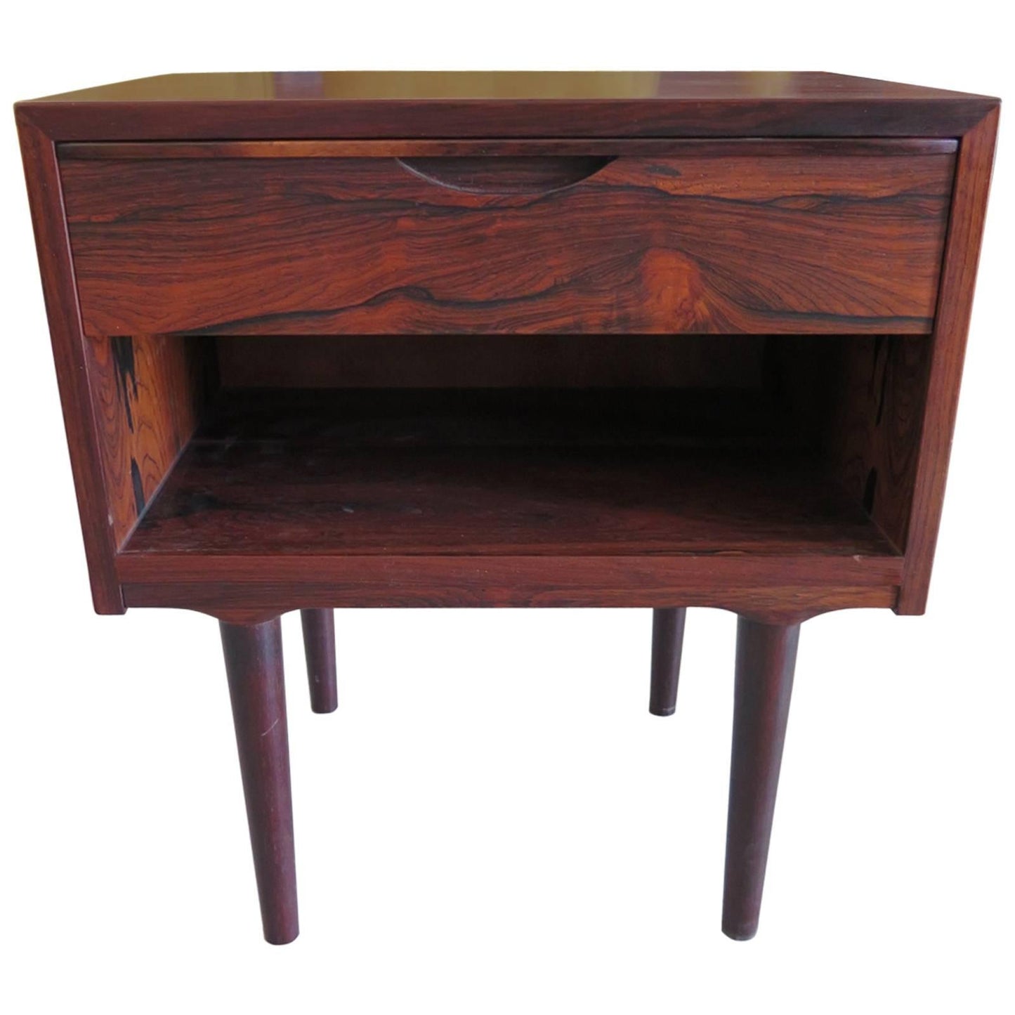 Arne Vodder Odense Sculpted Rosewood Danish Nightstand