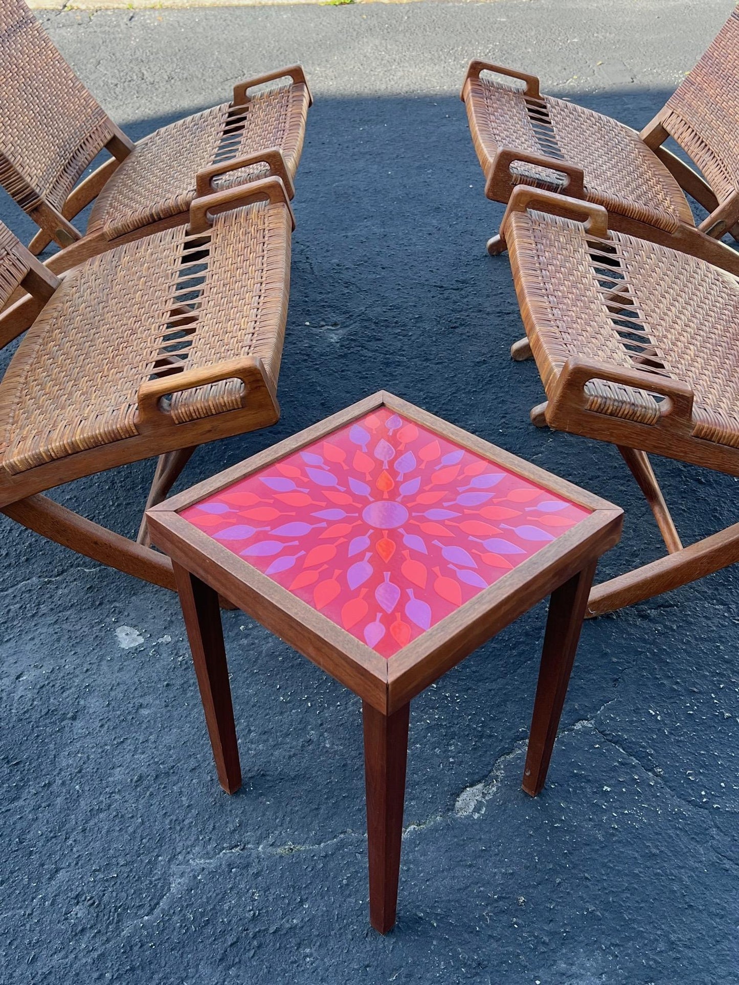 A Set Of Four Hans Wegner Folding Chairs