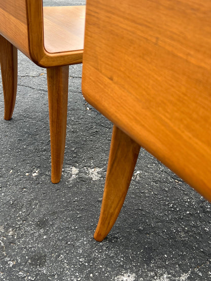 A Pair Of Unusual Italian Side Tables With Inlay Ca' 1940's