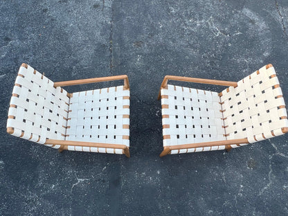 A Pair Of T.H.Robsjohn-Gibbings Strap Lounge Chairs Vintage 1950's