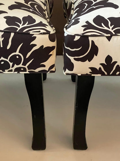 A Pair of Tall Upholstered Chairs