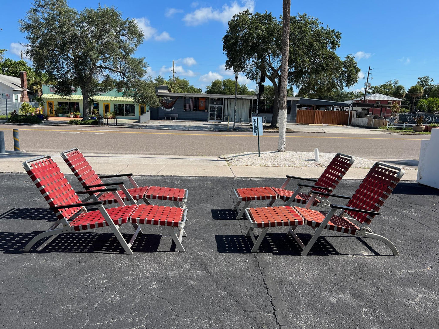 A Pair of Aluminum Folding Chaise Lounges from SS United States Luxury Ship