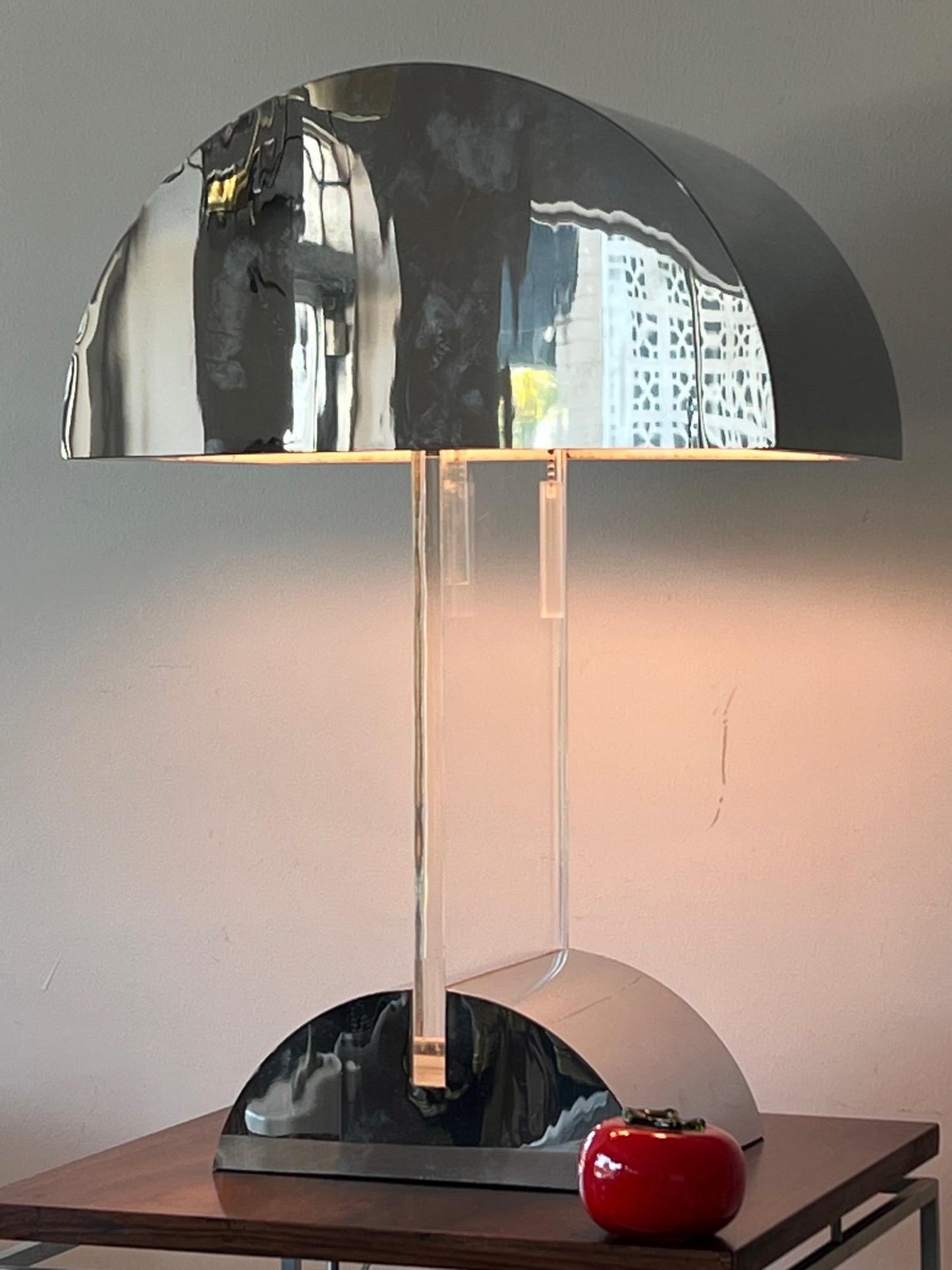 George Kovacs Lucite And Chrome Table Lamp ca' 1970's