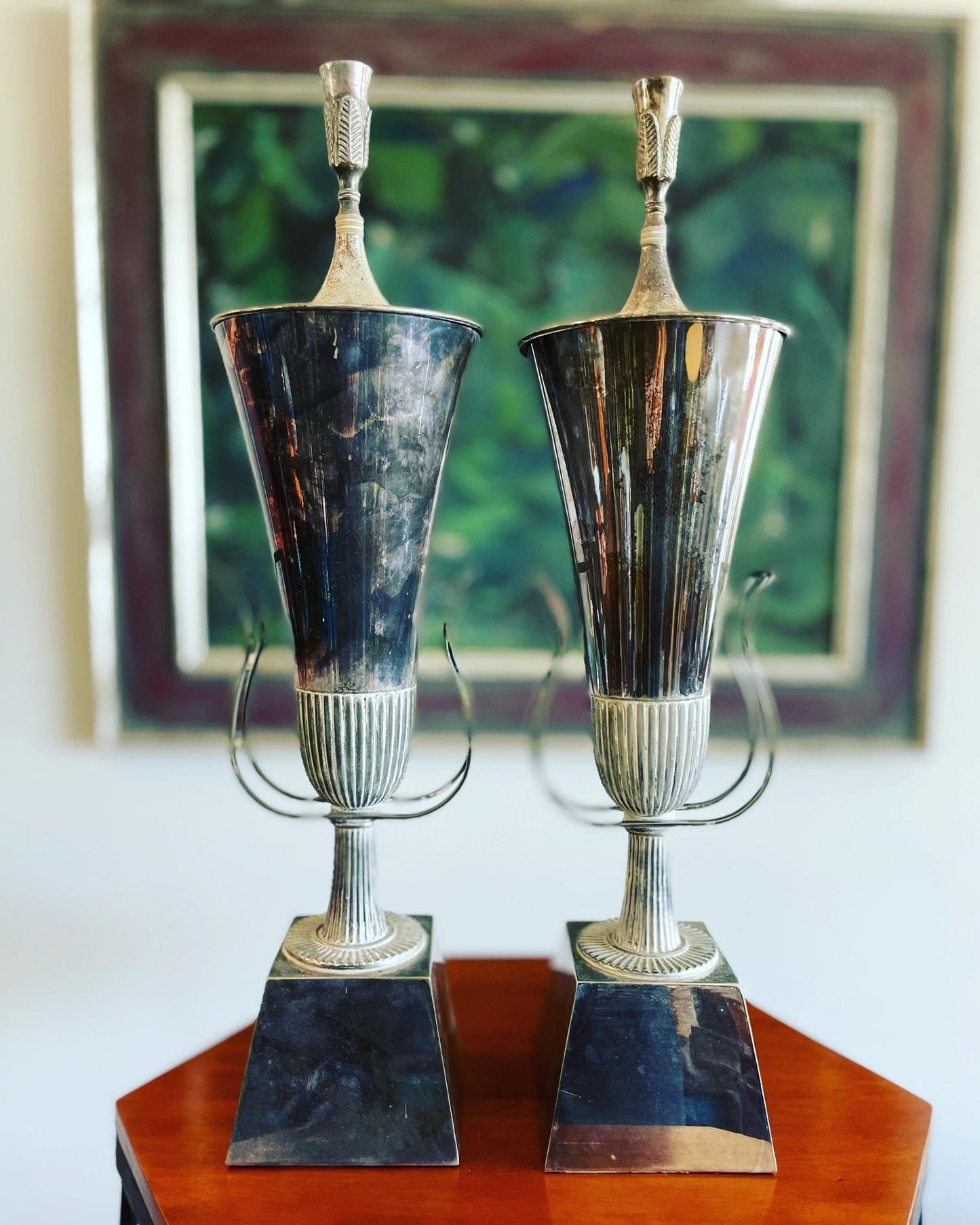 Pair of Tommi Parzinger Urn Lamps