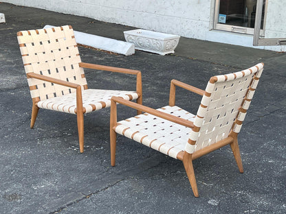 A Pair Of T.H.Robsjohn-Gibbings Strap Lounge Chairs Vintage 1950's