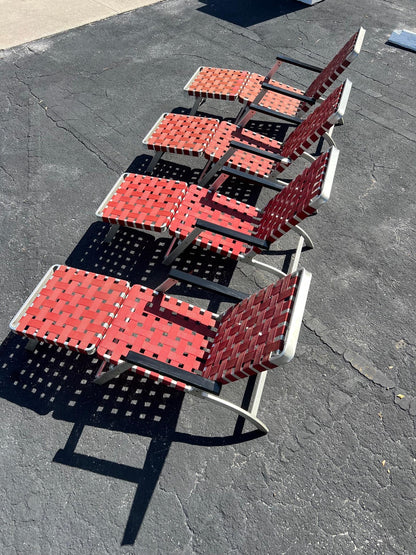 A Pair of Aluminum Folding Chaise Lounges from SS United States Luxury Ship