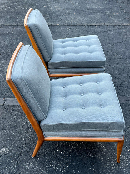 A Pair of T.H. Robsjohn-Gibbings Classic Slipper Chairs