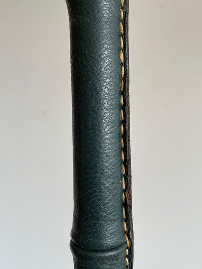 A Jacques Adnet Floorlamp in Original Green Leather