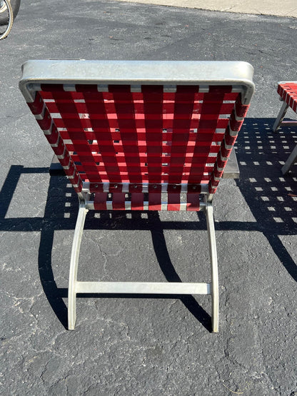 A Pair of Aluminum Folding Chaise Lounges from SS United States Luxury Ship