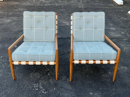 A Pair Of T.H.Robsjohn-Gibbings Strap Lounge Chairs Vintage 1950's