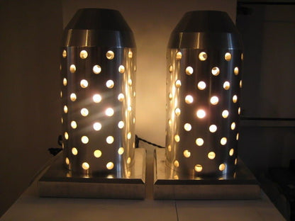 A Pair of Bullet Shaped Super Industrial Table Lamps