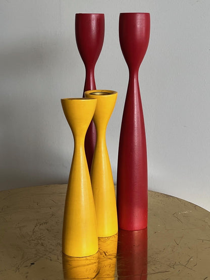 Set of Colorful Danish Candlesticks