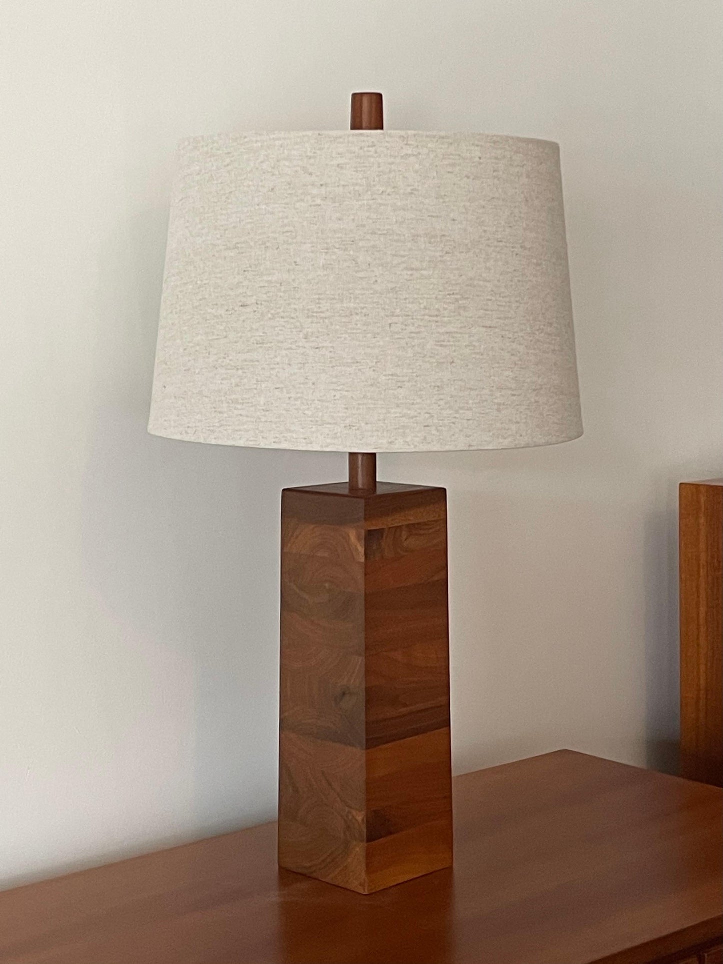 Stacked Walnut Martz Lamp for Marshall Studios