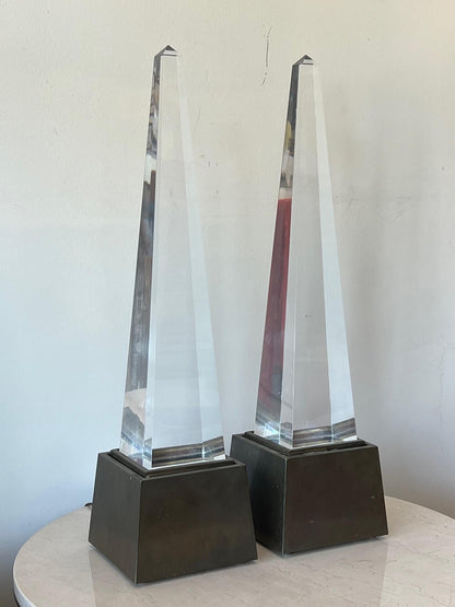 Pair of Chapman Obelisk Lamps, circa 1977