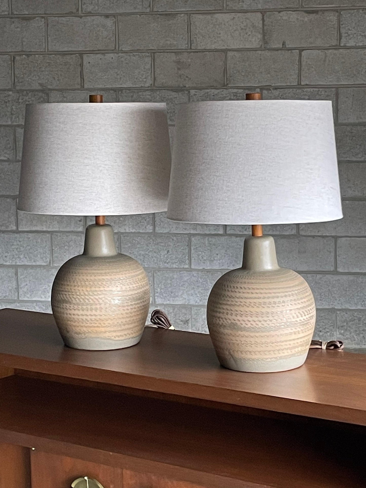 Jane and Gordon Martz Ceramic Table Lamps, a Pair