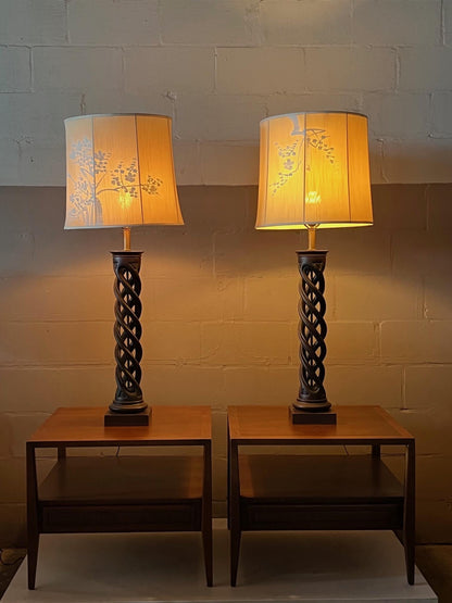 Pair of Frederick Cooper Helix Lamps