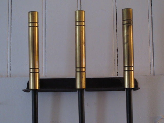 A Set of Modernist Firetools with Brass Handles