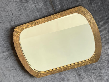 Unusual Mirror with Etched Brass Decoration