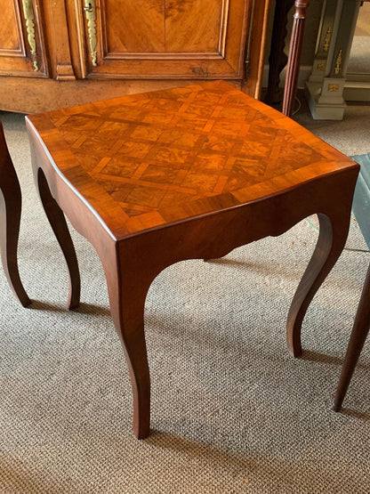 Pair of Elegant Italian Tables with Cabriolet Legs