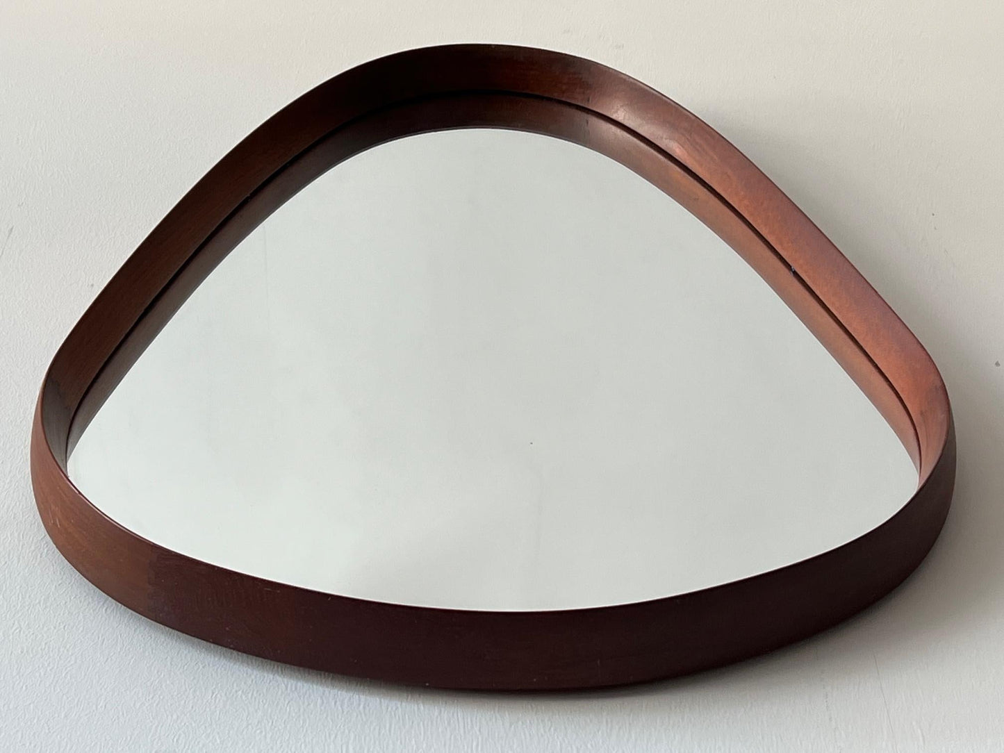 Danish Teardrop Mirror Vintage Mid-Century Modern Teak