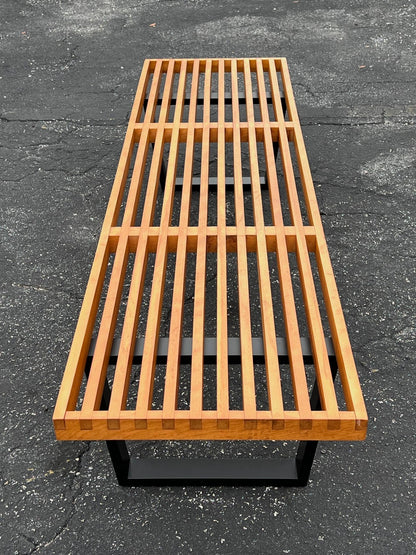 Six Foot George Nelson Classic Slat Bench 1950's Original