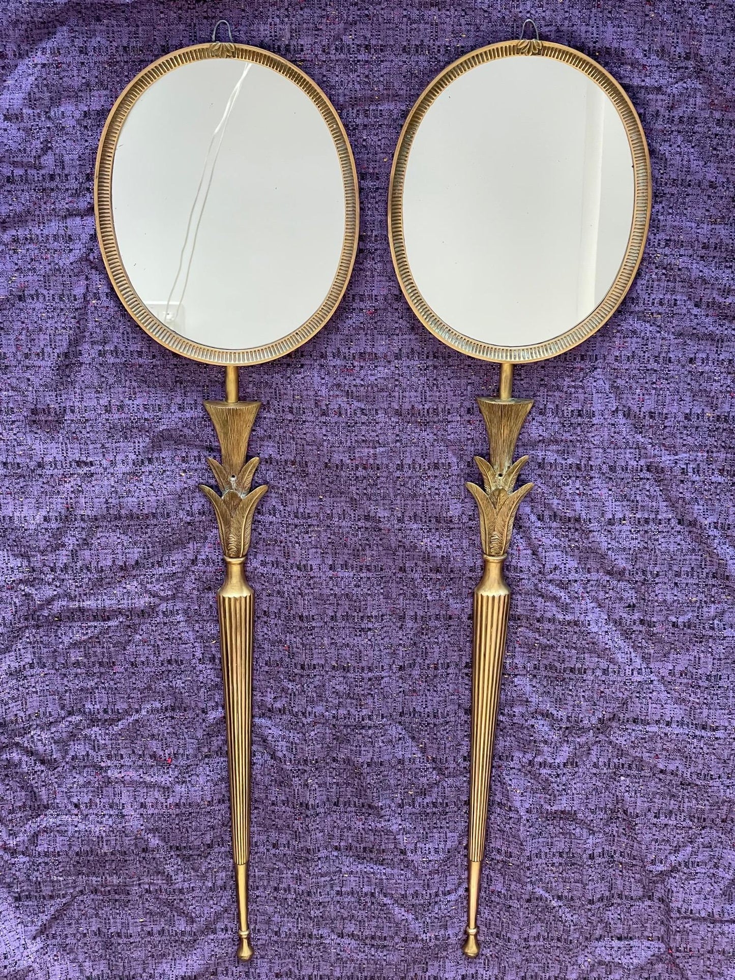 Pair of French Art Deco Mirrors/Sconces