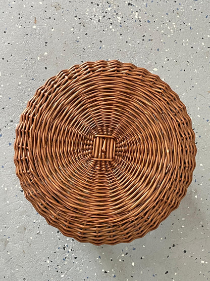 Bamboo and Wicker Stool, Style of Tony Paul and Franco Albini