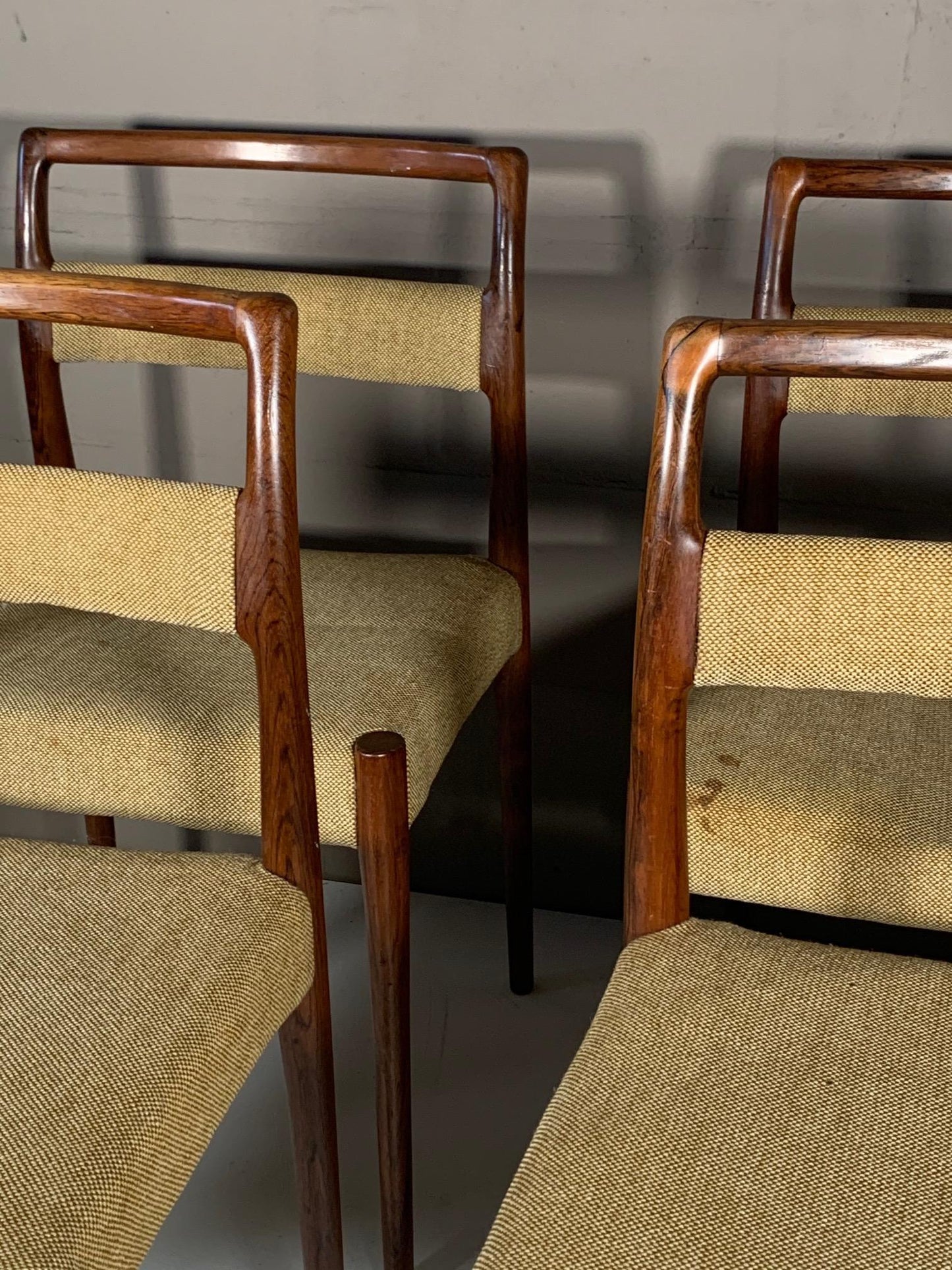 Set of Four Dining Chairs by Kai Kristiansen in Brazilian Rosewood