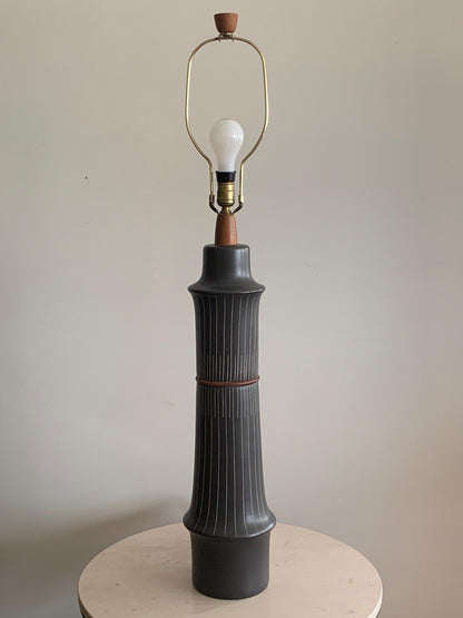 Rare Martz Lamp with Sgraffito Decoration